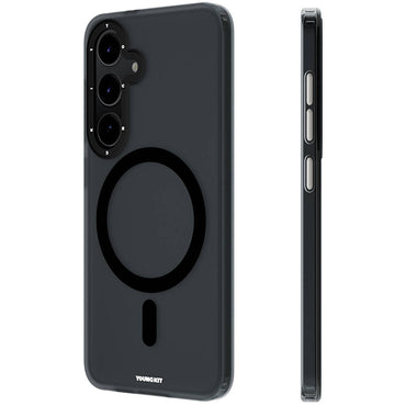 Galaxy S24 Kılıf M-safe Şarj Özellikli Youngkit Hidden Sand Serisi Kapak Beyaz