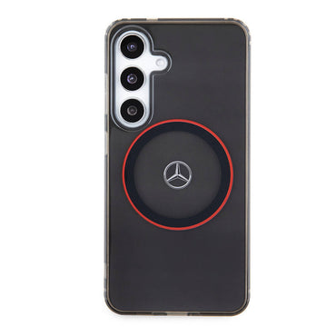 Galaxy S24 Kılıf Mercedes Benz Orjinal Lisanslı M-safe Şarj Özellikli IML Yıldız Logolu Red Ring Kapak