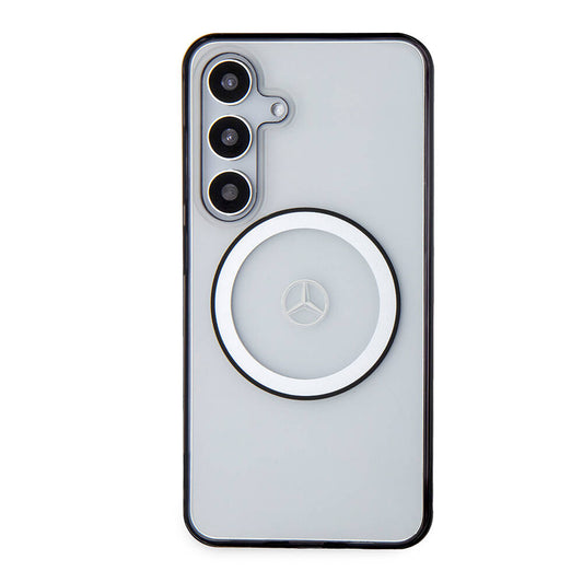 Galaxy S24 Kılıf Mercedes Benz Orjinal Lisanslı M-safe Şarj Özellikli PC TPU Transparan Black Ring Kapak Renksiz