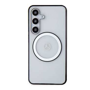Galaxy S24 Kılıf Mercedes Benz Orjinal Lisanslı M-safe Şarj Özellikli PC TPU Transparan Black Ring Kapak