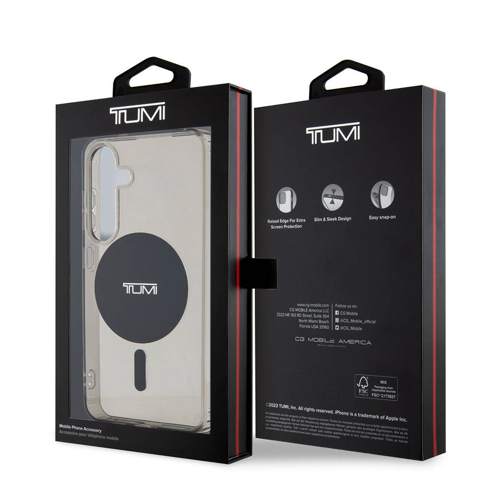 Galaxy S24 Case TUMI Original Licensed M-safe Charging Feature Airbag Cornered Transparent Plain Cover Black