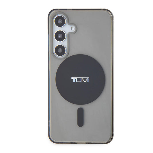 Galaxy S24 Kılıf TUMI Orjinal Lisanslı M-safe Şarj Özellikli Airbag Köşeli Transparan Plain Kapak Siyah