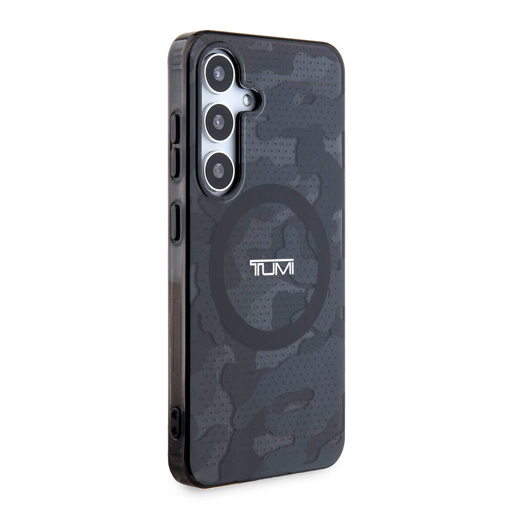 Galaxy S24 Case TUMI Original Licensed M-safe Charging Feature Frosted Transparent Mesh Camouflage Patterned Cover Gray