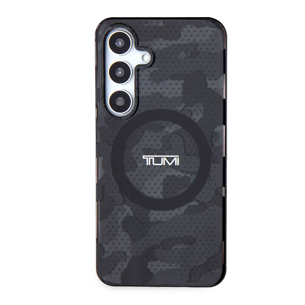 Galaxy S24 Case TUMI Original Licensed M-safe Charging Feature Frosted Transparent Mesh Camouflage Patterned Cover Gray