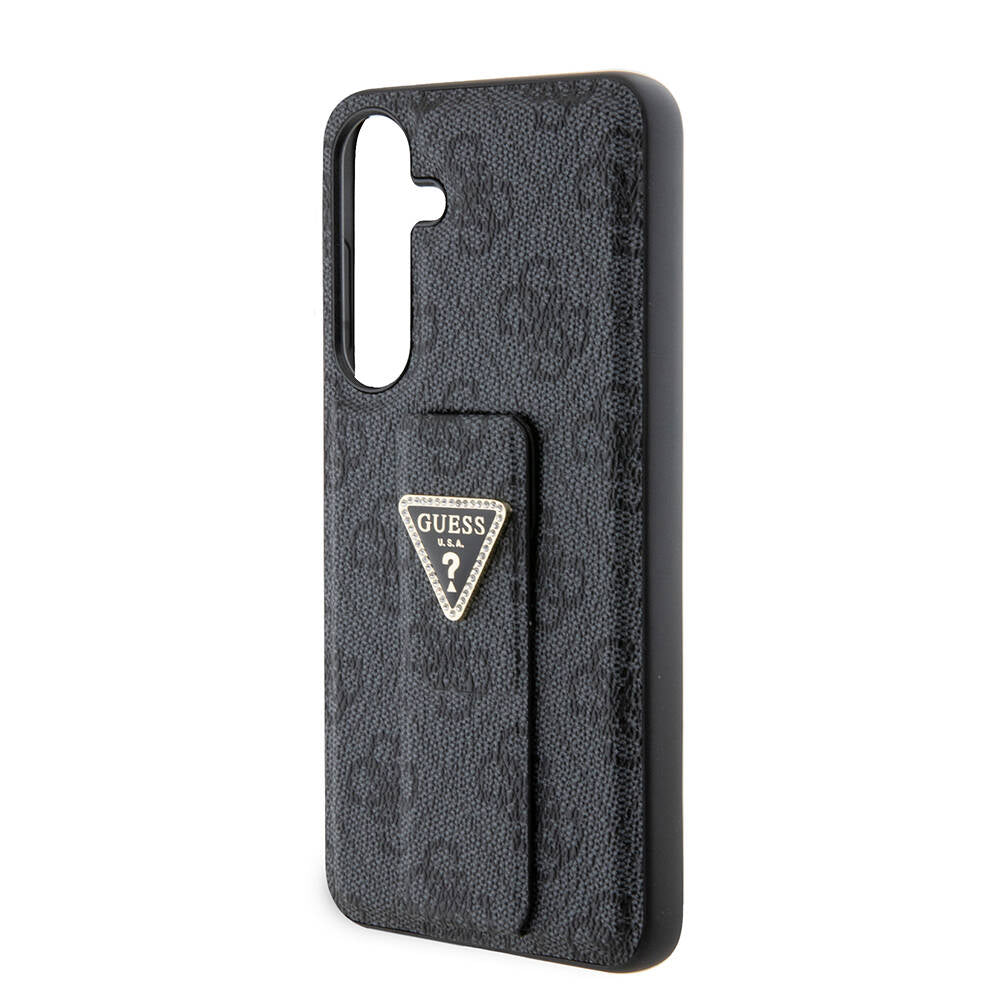 Galaxy S24 Plus Case Guess Original Licensed 4G Patterned Triangle Logo Stand Leather Cover Brown