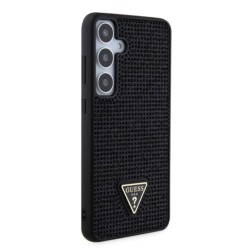 Galaxy S24 Plus Case Guess Original Licensed Stone Back Surface Triangle Logo Cover Pink