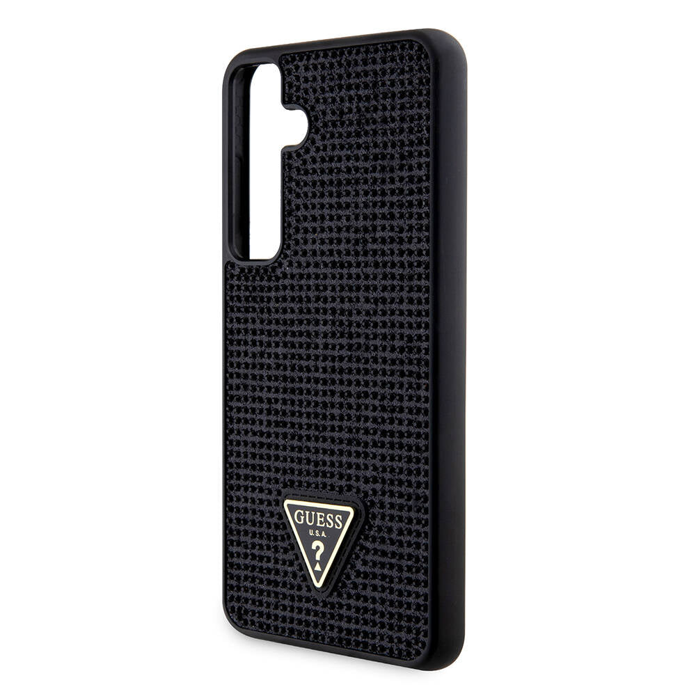 Galaxy S24 Plus Case Guess Original Licensed Stone Back Surface Triangle Logo Cover Pink