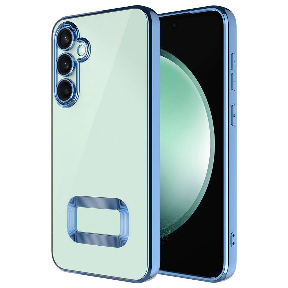 Galaxy S24 Plus Case Camera Protection Logo Showing Zore Omega Cover Sierra Blue