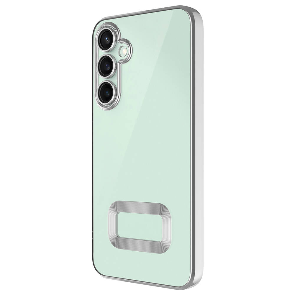 Galaxy S24 Plus Case Camera Protection Logo Showing Zore Omega Cover Silver