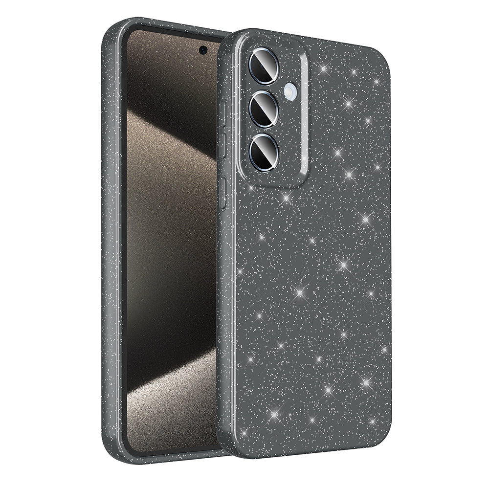 Galaxy S24 Plus Case Camera Protection Glitter Luxury Zore Cotton Cover White