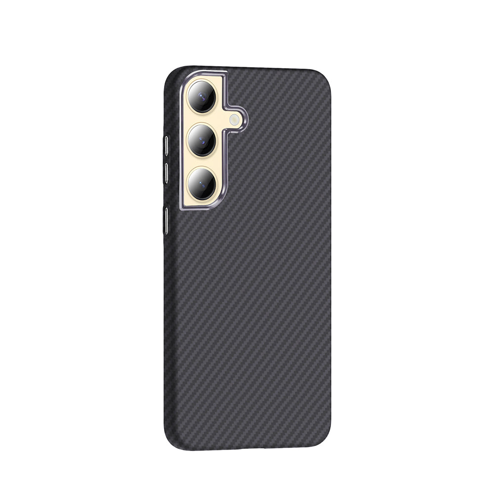 Galaxy S24 Plus Case with M-safe Charging Function Carbon Fiber Look Zore Gros Cover Black