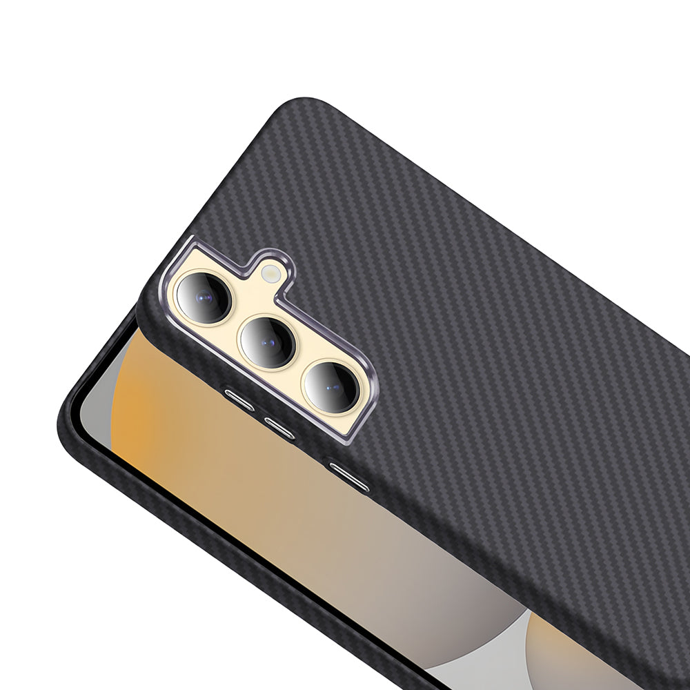 Galaxy S24 Plus Case with M-safe Charging Function Carbon Fiber Look Zore Gros Cover Black