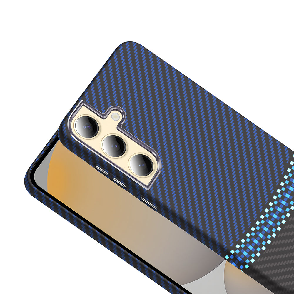 Galaxy S24 Plus Case with M-safe Charging Function Carbon Fiber Look Zore Gros Cover Black