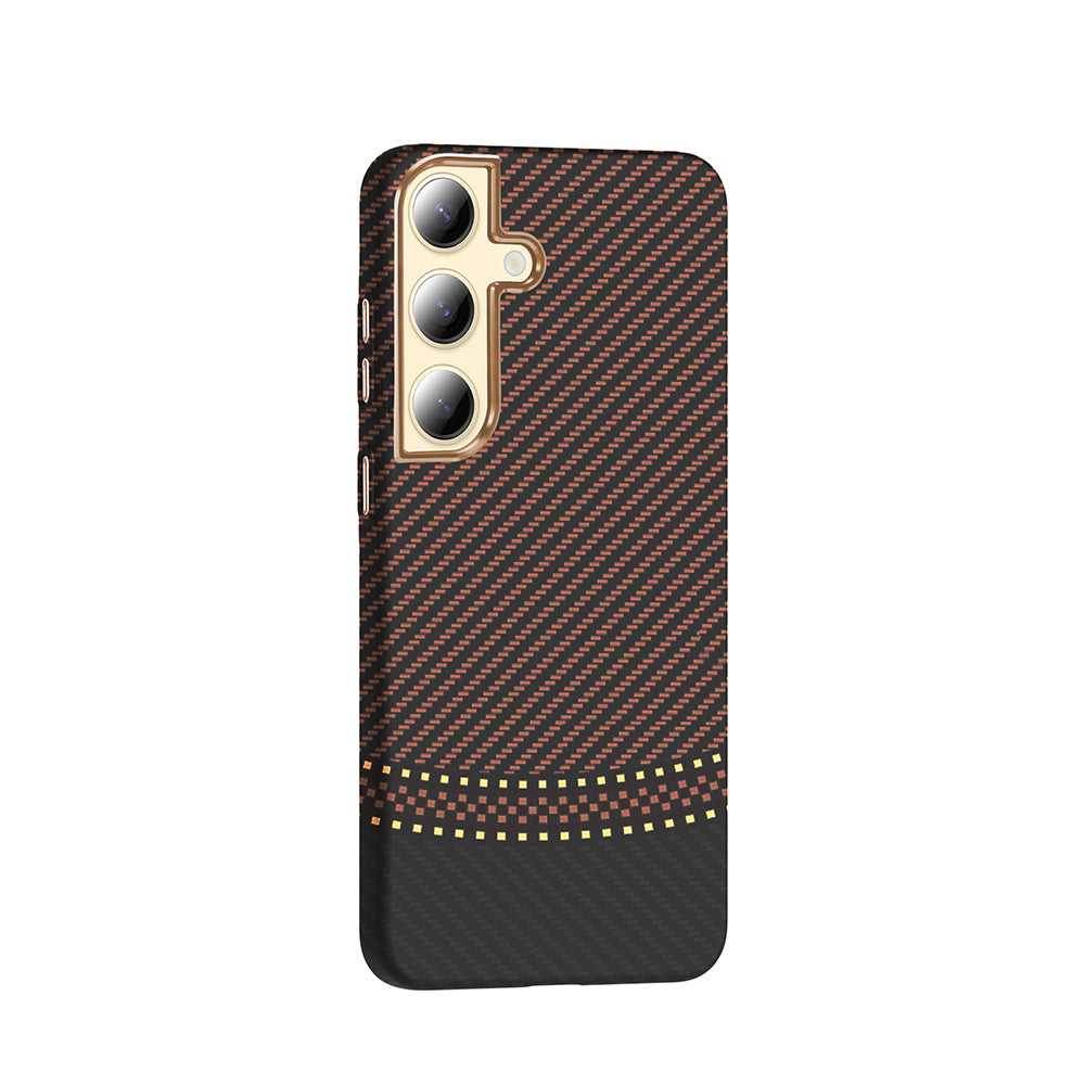 Galaxy S24 Plus Case with M-safe Charging Function Carbon Fiber Look Zore Gros Cover Black