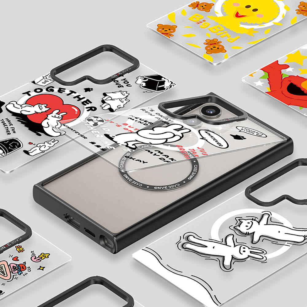 Galaxy S24 Plus Kılıf M-safe Şarj Özellikli Casebang Body Frame Kapak Siyah
