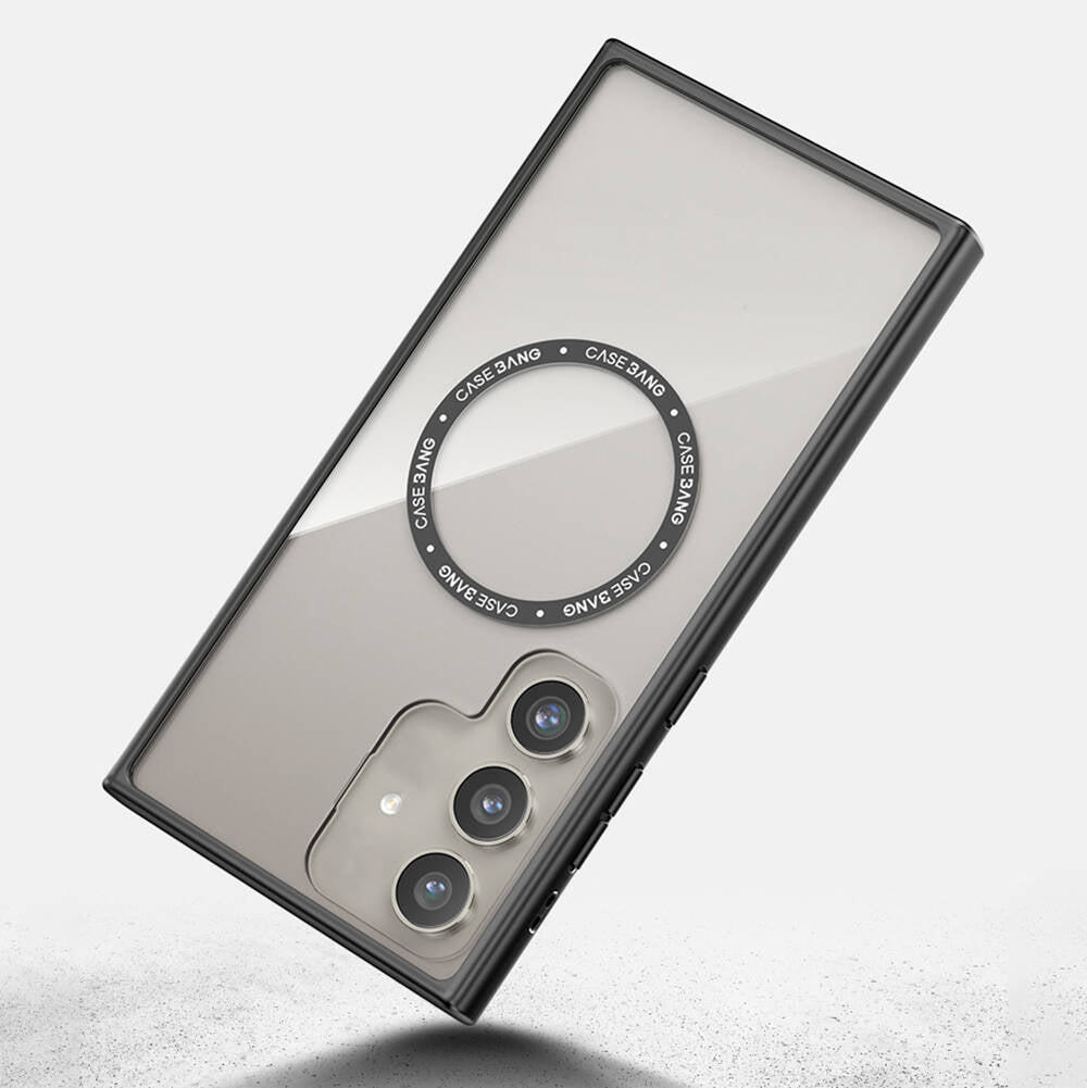 Galaxy S24 Plus Kılıf M-safe Şarj Özellikli Casebang Body Frame Kapak Siyah