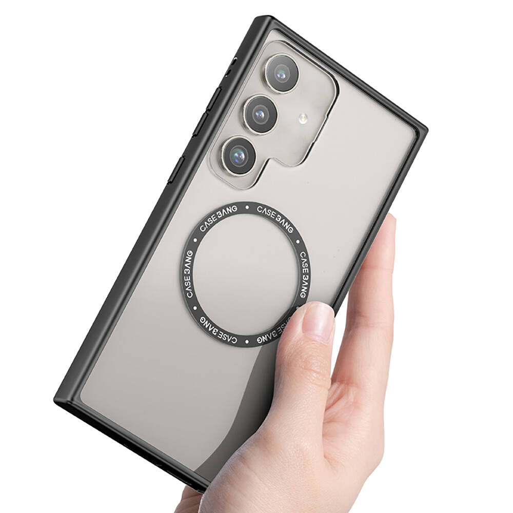 Galaxy S24 Plus Kılıf M-safe Şarj Özellikli Casebang Body Frame Kapak Siyah