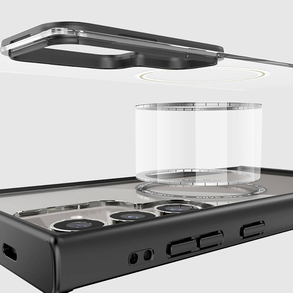 Galaxy S24 Plus Kılıf M-safe Şarj Özellikli Casebang Body Frame Kapak Siyah