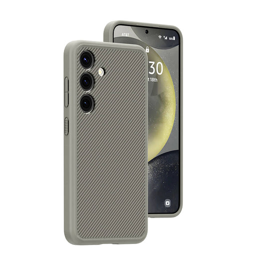 Galaxy S24 Plus Kılıf M-safe Şarj Özellikli Karbon Fiber Görünümlü Zore T-Karbon Kapak Titanyum-Gri