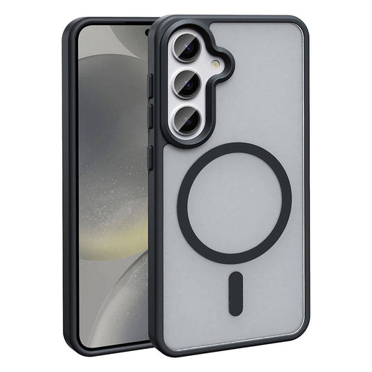 Galaxy S24 Plus Kılıf M-safe Şarj Özellikli Mat Arka Yüzey Zore Sio Kapak Siyah