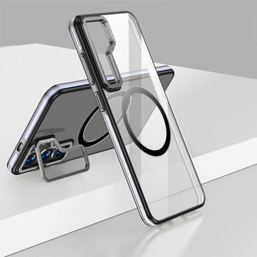 Galaxy S24 Plus Kılıf M-safe Şarj Özellikli Wlons Standlı Efsane Kapak Siyah