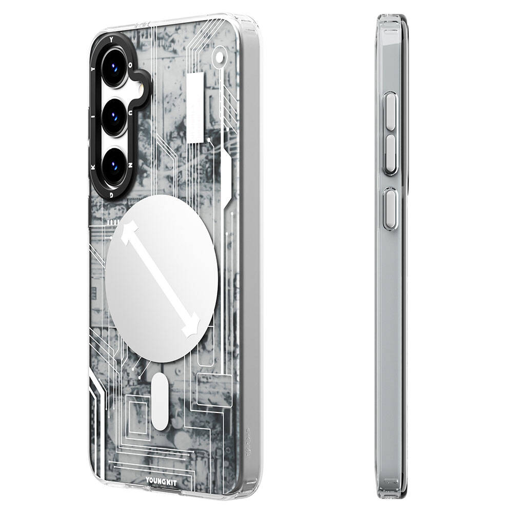 Galaxy S24 Plus Case M-Safe Charging Feature YoungKit Technology Series Cover White