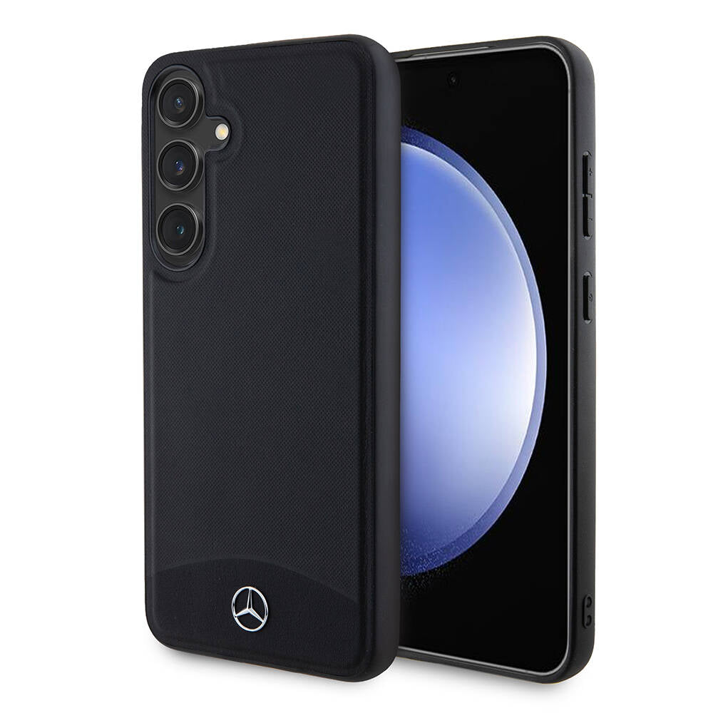 Galaxy S24 Plus Kılıf Mercedes Benz Orjinal Lisanslı M-safe Şarj Özellikli Deri Dokumalı Sade Kapak