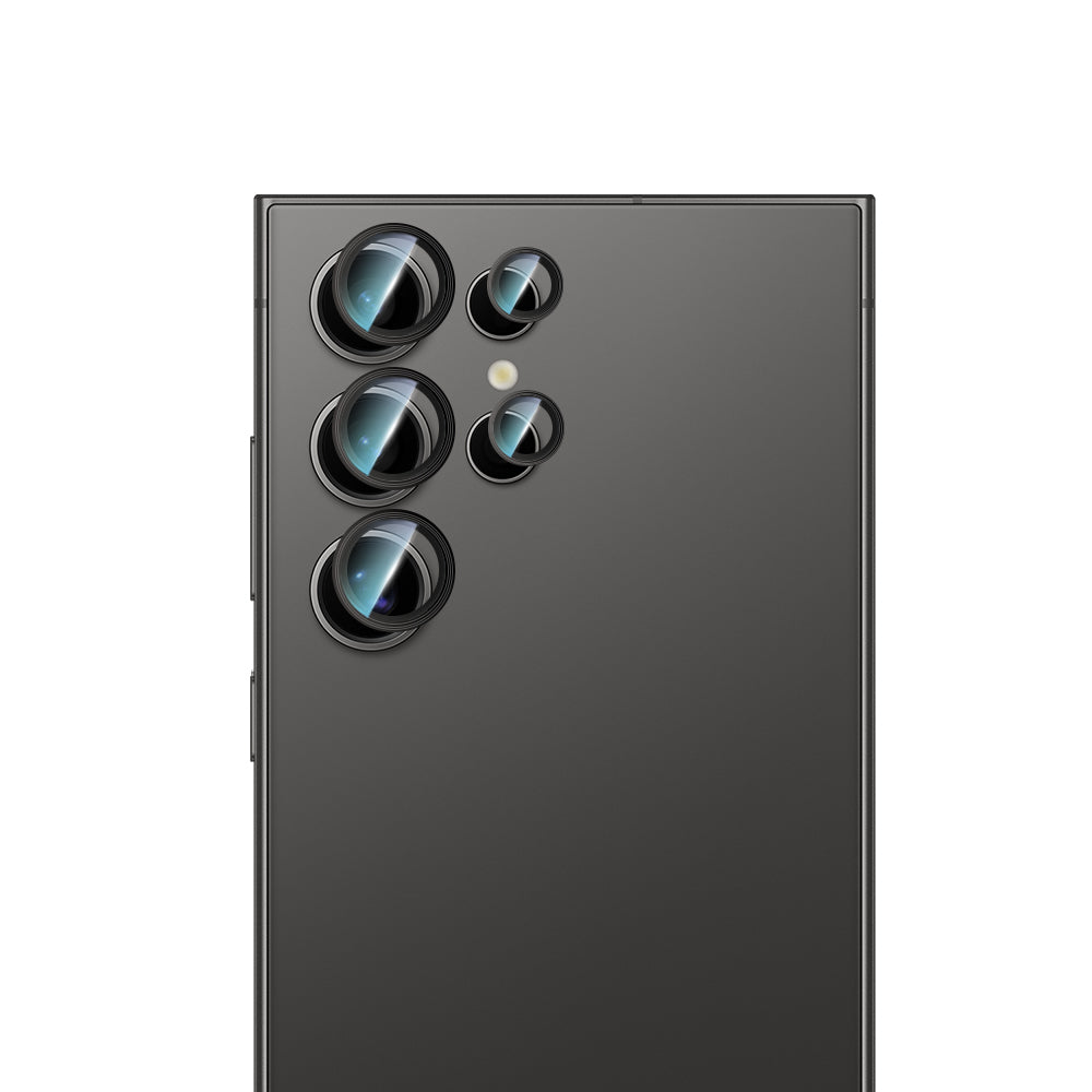 Galaxy S24 Ultra CaseWorld Alloy Serisi Oleofobik Anti Reflective Kamera Lens Koruyucu Siyah