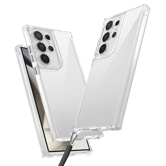 Galaxy S24 Ultra Airbag Case with Attachable Strap Zore Snap Silicone Cover Transparent