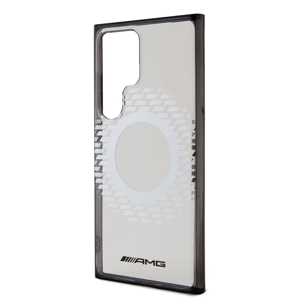Galaxy S24 Ultra Case AMG Original Licensed M-safe Charging Feature Rhombus Patterned Transparent Cover Colorless