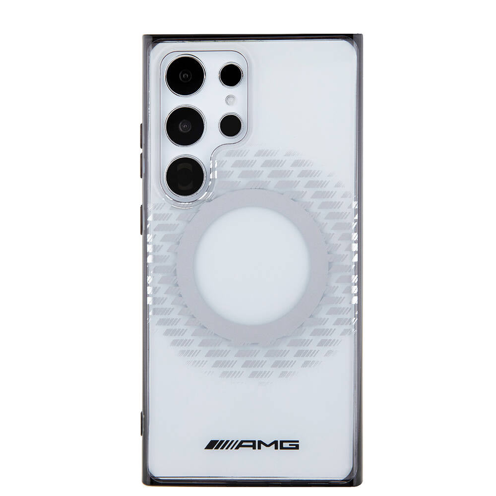 Galaxy S24 Ultra Case AMG Original Licensed M-safe Charging Feature Rhombus Patterned Transparent Cover Colorless