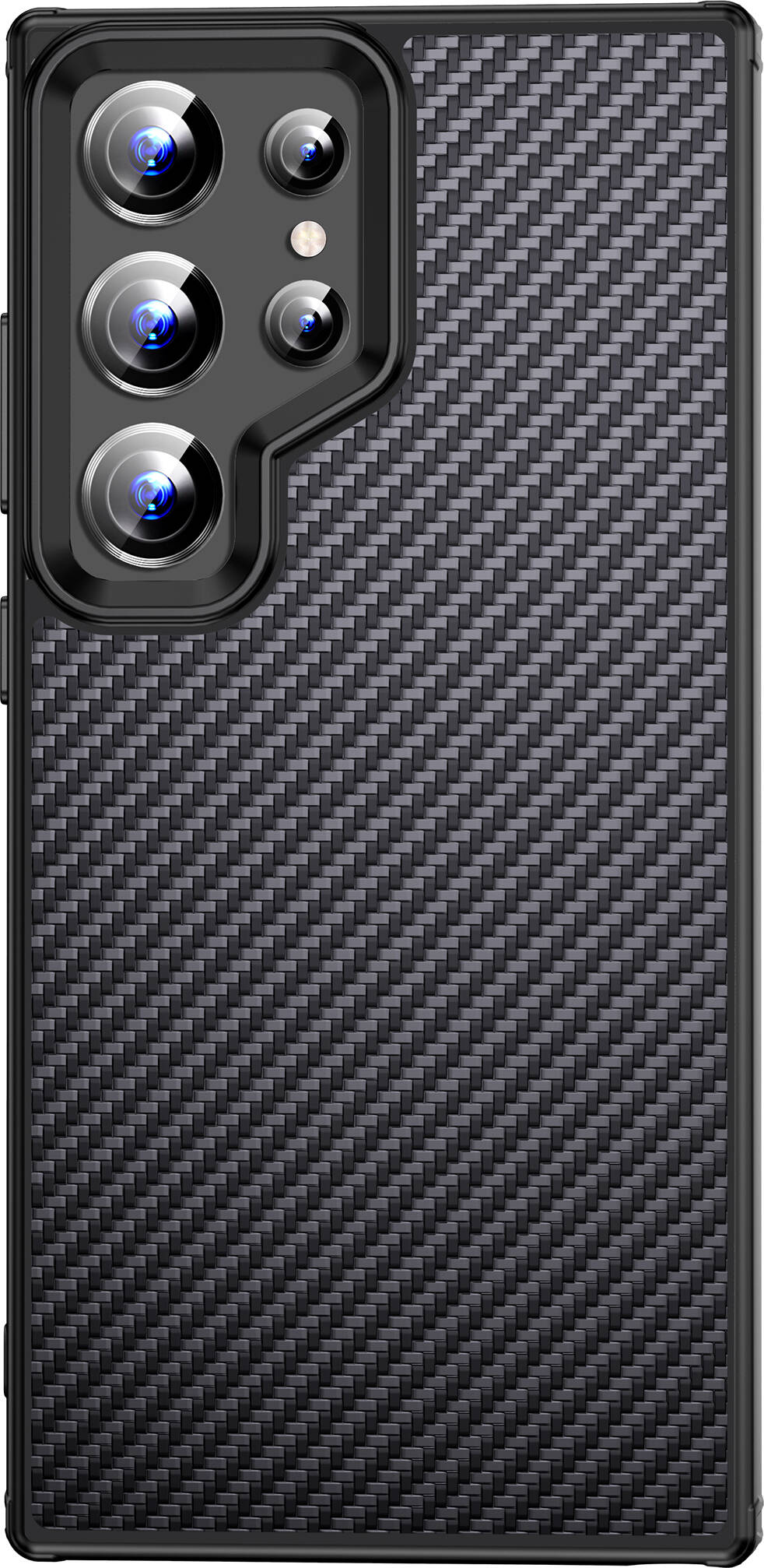 Galaxy S24 Ultra Kılıf Aramid Karbon Fiber M-safe Özellikli Wlons Radison Kapak Siyah