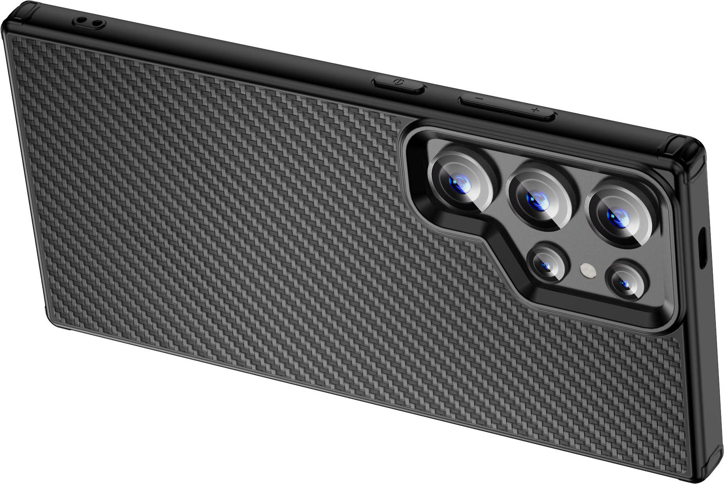 Galaxy S24 Ultra Kılıf Aramid Karbon Fiber M-safe Özellikli Wlons Radison Kapak Siyah