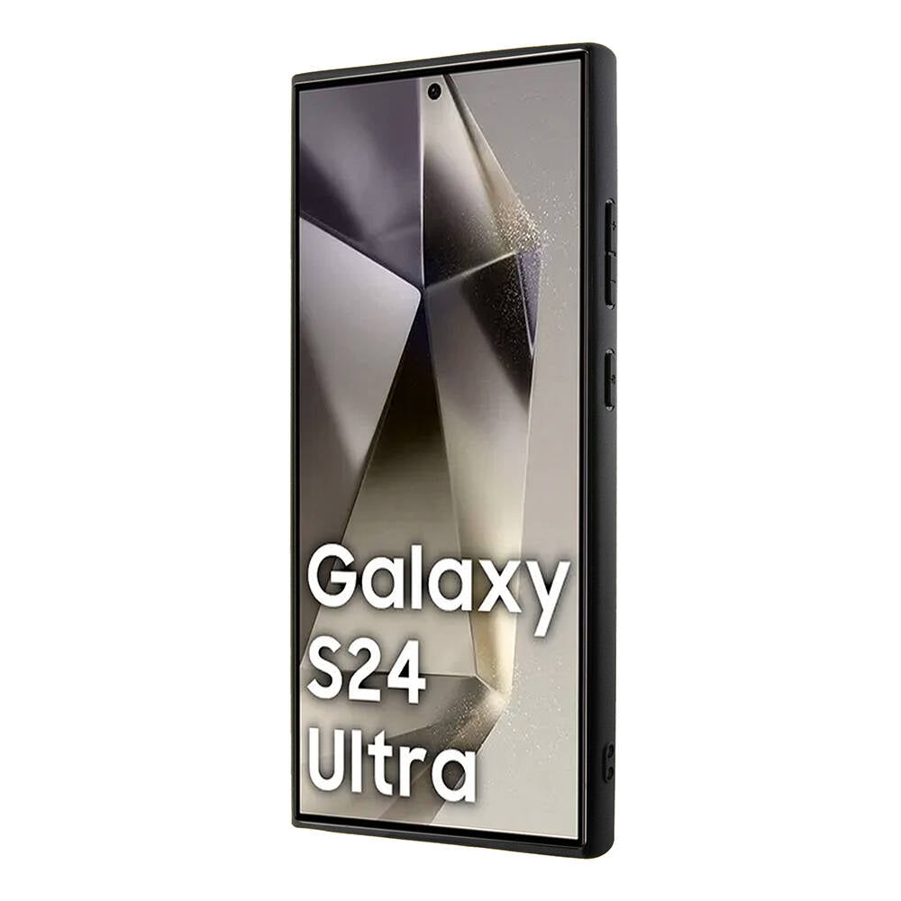 Galaxy S24 Ultra Kılıf BMW Orjinal Lisanslı M-safe Şarj Özellikli M Logolu Üç Çizgili PU Karbon Kapak Siyah