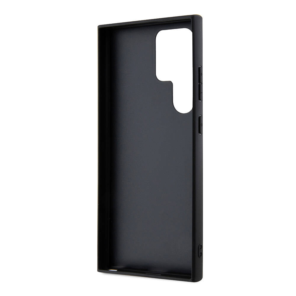 Galaxy S24 Ultra Case BMW Original Licensed M-safe Charging Feature Semi-Textured Circle Leather Cover Black