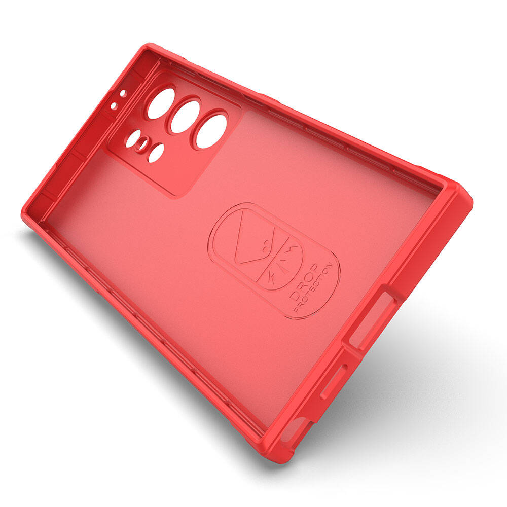 Galaxy S24 Ultra Case Flexible TPU Hollow Back Surface Design Zore Ethnic Silicone Cover Red