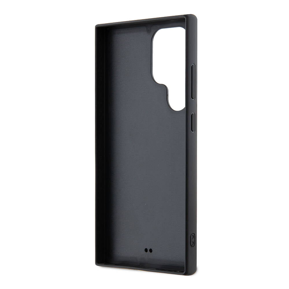 Galaxy S24 Ultra Case Guess Original Licensed Stone Back Surface Triangle Logo Cover Black