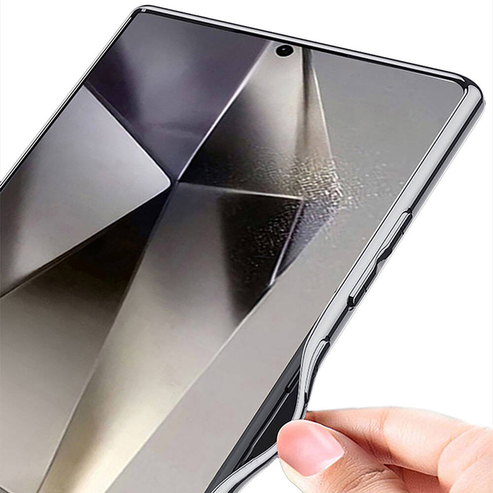 Galaxy S24 Ultra Case Camera Protection Faux Leather Design Zore New Series Procase Cover Titanium-Gray