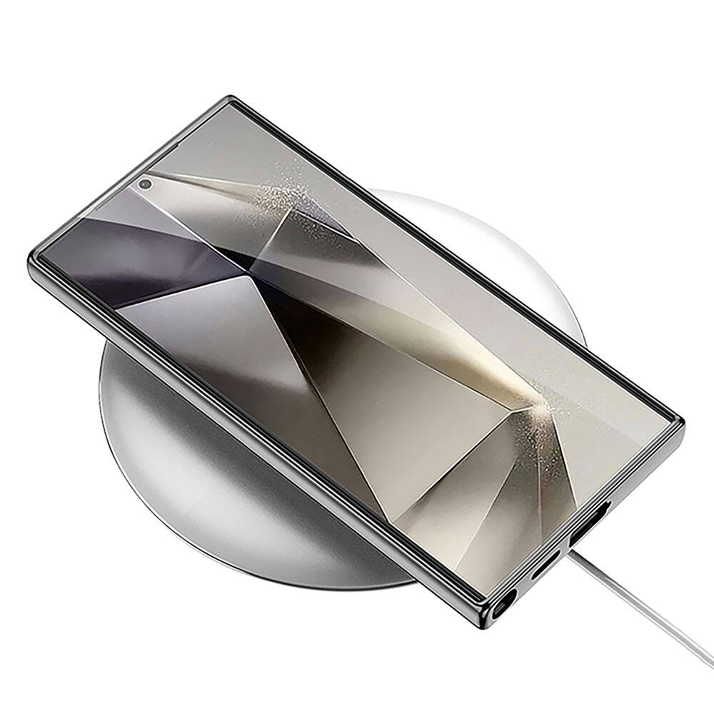 Galaxy S24 Ultra Case Camera Protection Faux Leather Design Zore New Series Procase Cover Titanium-Gray