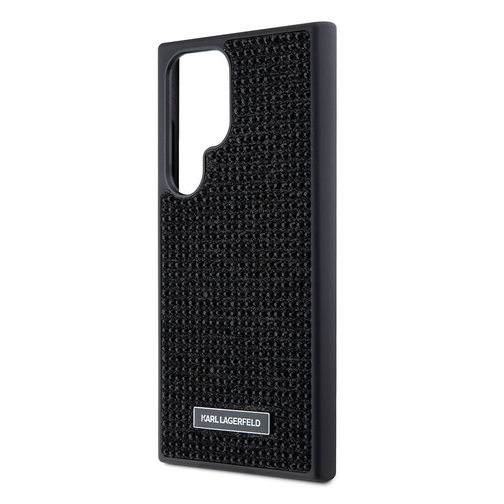 Galaxy S24 Ultra Case Karl Lagerfeld Stone Metal Logo Original Licensed Cover Black