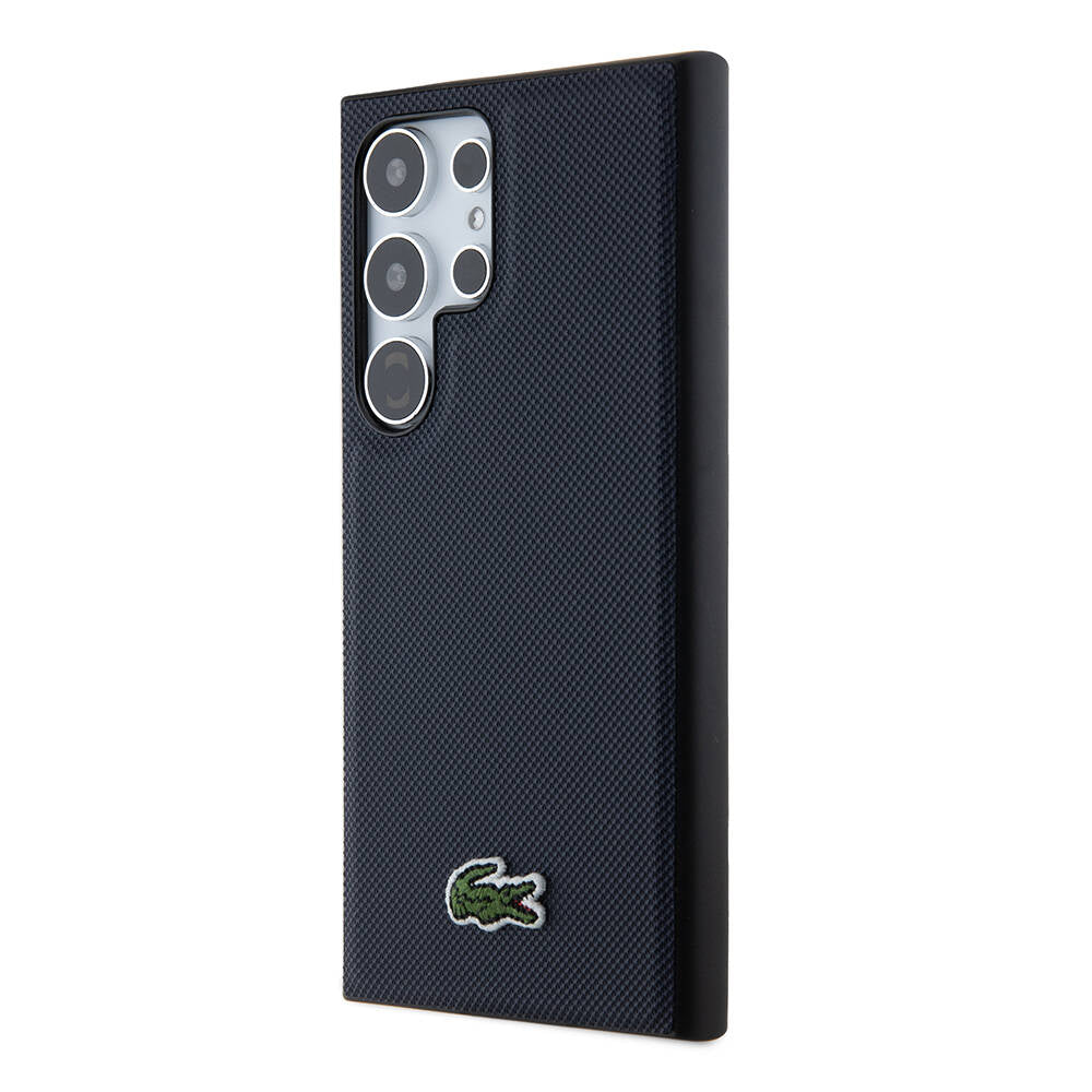Galaxy S24 Ultra Case Lacoste Original Licensed PU Pique Patterned Back Surface Iconic Crocodile Woven Logo Cover Green
