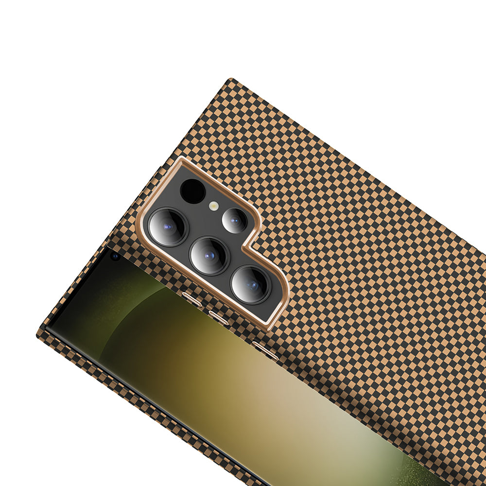 Galaxy S24 Ultra Case with M-safe Charging Function Carbon Fiber Look Zore Gros Cover Navy Blue