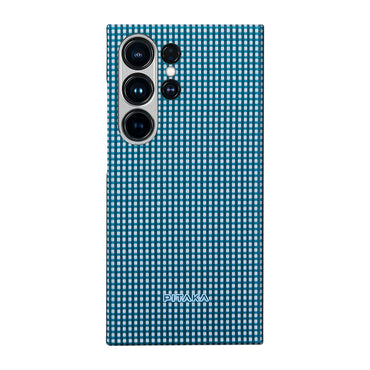 Galaxy S24 Ultra Kılıf M-safe Şarj Özellikli 1500D Aramid Fiber Pitaka Ultra-Slim Classic Serisi Ice Sea Kapak