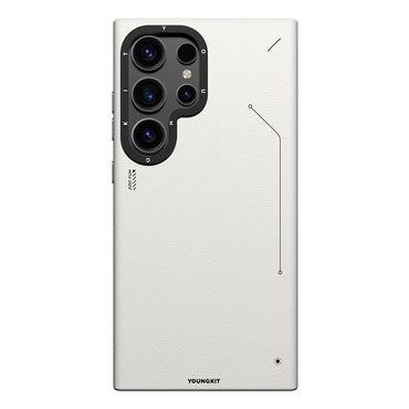 Galaxy S24 Ultra Kılıf M-safe Şarj Özellikli Basit Mat Deri Desenli Youngkit Tech Fashion Serisi Kapak