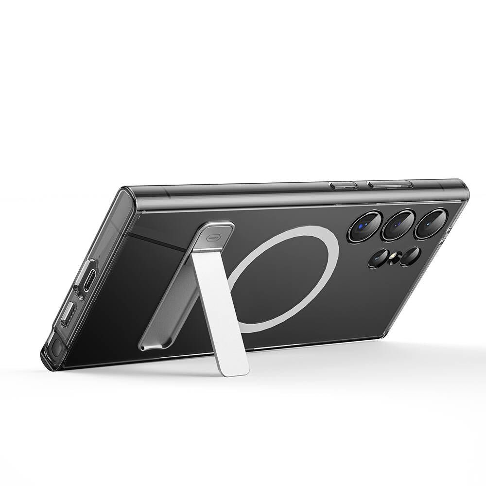 Galaxy S24 Ultra Case M-safe Charging Feature Camera Protection Stand Wiwu KCC-025 Aurora Series Cover Transparent