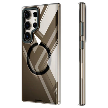 Galaxy S24 Ultra Kılıf M-safe Şarj Özellikli Sararmaya Karşı Dayanıklı Youngkit Clear Crystal Serisi Kapak Mavi