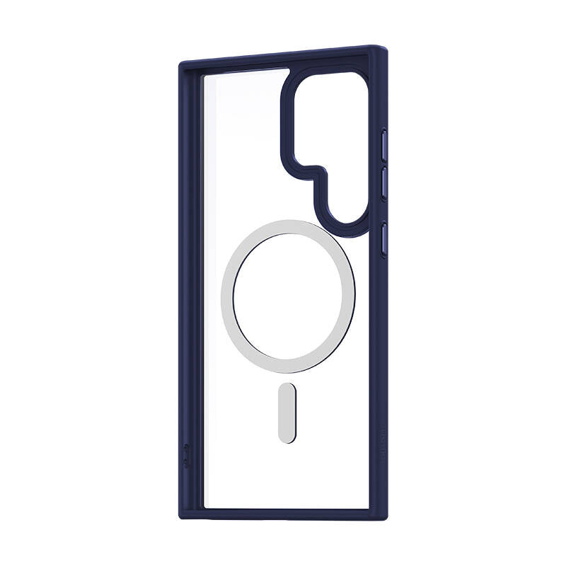 Galaxy S24 Ultra Case M-safe Charging Feature Transparent Back Surface Benks MagClap TPU Frame Cover Blue