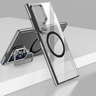 Galaxy S24 Ultra Kılıf M-safe Şarj Özellikli Wlons Standlı Efsane Kapak Siyah