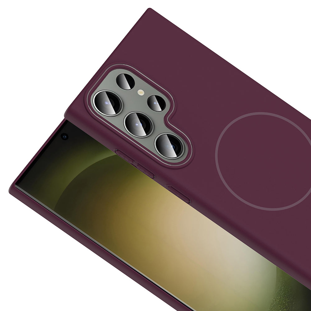 Galaxy S24 Ultra Case Zore Ruby Hard Cover with M-safe Charging Function Plum