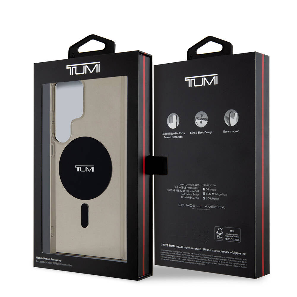 Galaxy S24 Ultra Case TUMI Original Licensed M-safe Charging Feature Airbag Cornered Transparent Plain Cover Black
